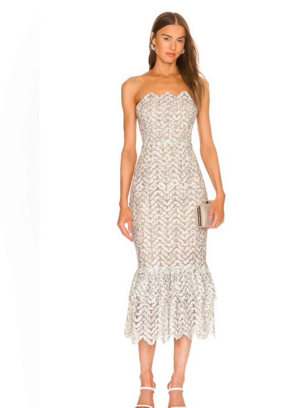 ELLIATT NWT "Runo" Midi Dress (Sage and White)